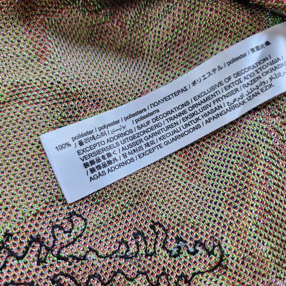 Zara Women’s Small Parrot Sequin Sweater Dress Tropical Multicolor Print - Picture 6 of 8